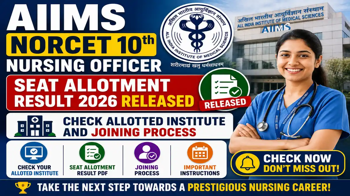AIIMS NORCET 10th Nursing Officer Seat